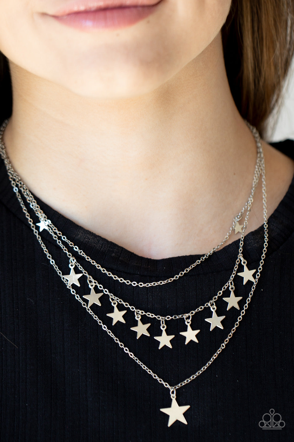 Paparazzi Americana Girl - Silver Necklace