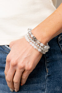 Paparazzi Ethereal Etiquette - White Bracelet