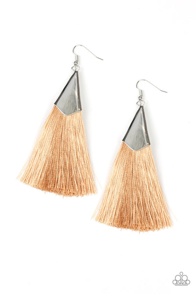 Paparazzi In Full PLUME - Brown earrings