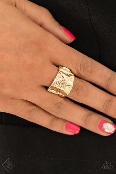 Paparazzi Industrial Indentation Gold Ring