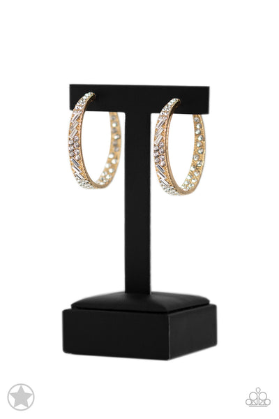 Paparazzi GLITZY By Association - Gold Blockbuster Earrings