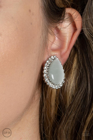 Paparazzi Downright Demure - White Clip on Earrings