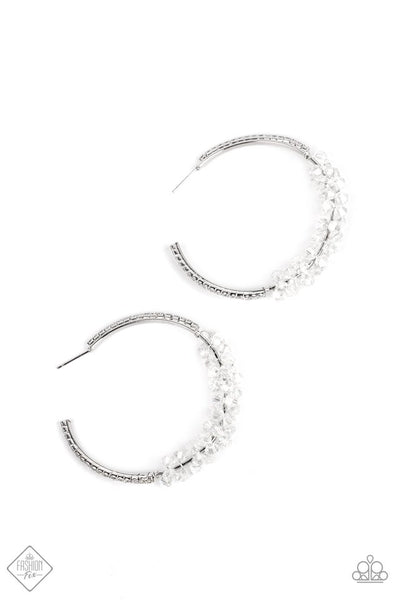 Paparazzi Bubble-Bursting Bling - White Earrings