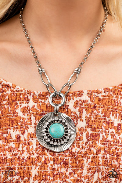 Paparazzi Badlands Treasure Hunt - Fashion Fix Blue Necklace