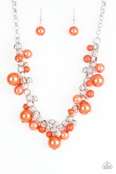 Paparazzi The Upstater - Orange Necklace