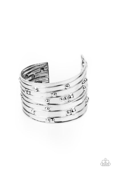 Paparazzi Mechanical Motif - Silver Cuff Bracelet