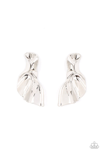 Paparazzi METAL-Physical Mood - Silver Earrings