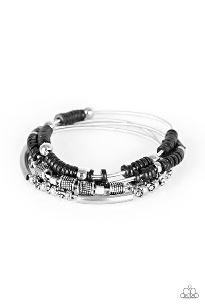 Paparazzi Tribal Spunk - Black Bracelet