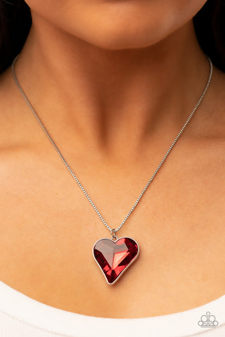 Paparazzi Lockdown My Heart - Red Necklace