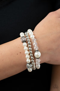 Paparazzi Positively Polished - White Bracelet