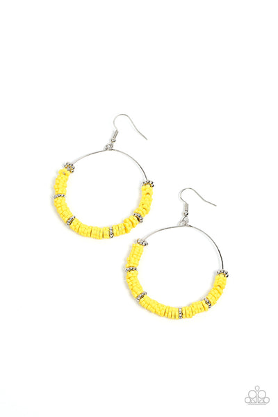 Paparazzi Loudly Layered - Yellow Earrings