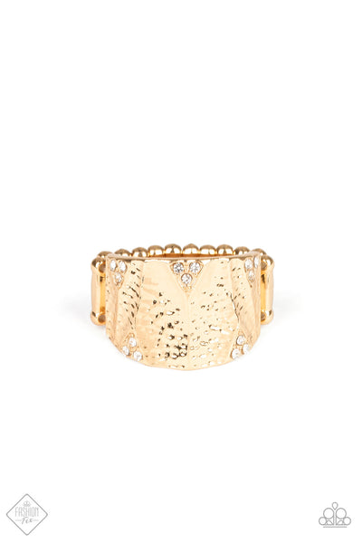 Paparazzi Industrial Indentation Gold Ring