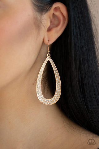 Paparazzi Diamond Distraction Gold Earrings