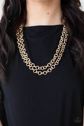 Paparazzi Grunge Goals Gold Necklace