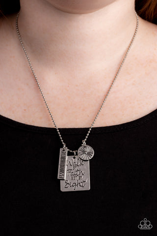 Paparazzi Sunshine Sight - Silver Inspirational Necklace