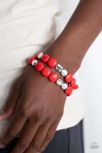 Paparazzi Simply Sedimentary - Red Bracelet