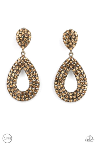 Paparazzi Pack In The Pizzazz - Brass Earrings