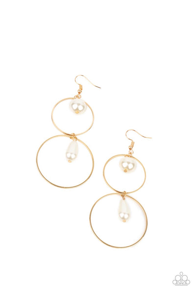 Paparazzi Cultured in Couture Gold Pearl Earrings