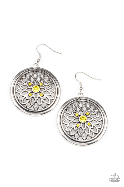 Paparazzi Mega Medallions - Yellow Earrings