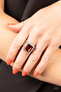 Paparazzi Glamorously Glitzy Brown Ring