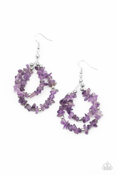 Paparazzi Canyon Rock Art Purple Earrings