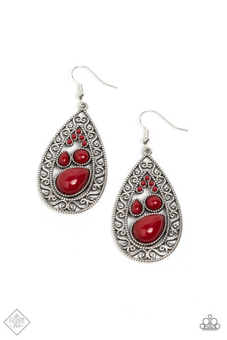 Paparazzi Nautical Daydream Red Earrings