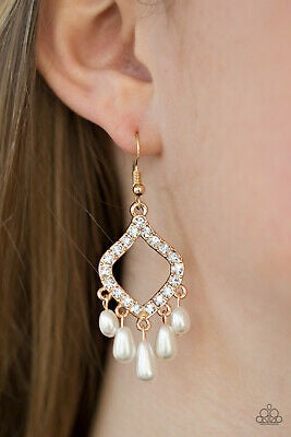 Paparazzi Divinely Diamond Gold Earrings
