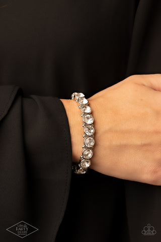 Paparazzi Sugar-Coated Sparkle - White  Bracelet