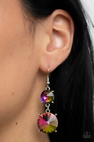 Paparazzi Sizzling Showcase - Multi Oil Spill Earrings