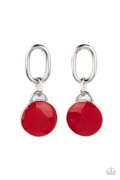 Paparazzi Drop a TINT - Red Earrings