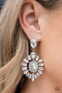 Paparazzi My Good LUXE Charm White Earrings August Life of the Party