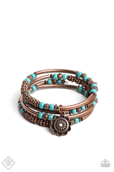 Paparazzi Badlands Bunch - Copper Coiled Bracelet