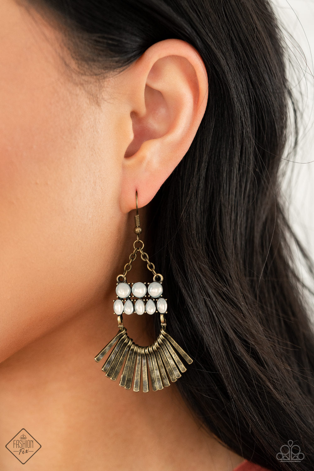 Paparazzi FLARE For Fierceness - Brass Earrings