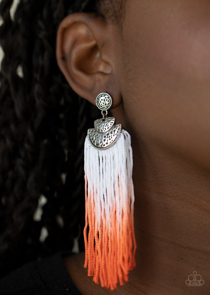 Paparazzi DIP It Up - Orange Earrings