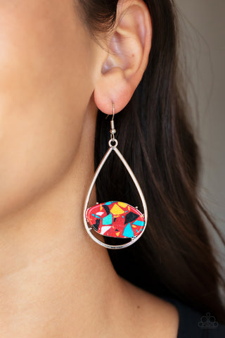 Paparazzi Tropical Terrazzo - Red Earrings