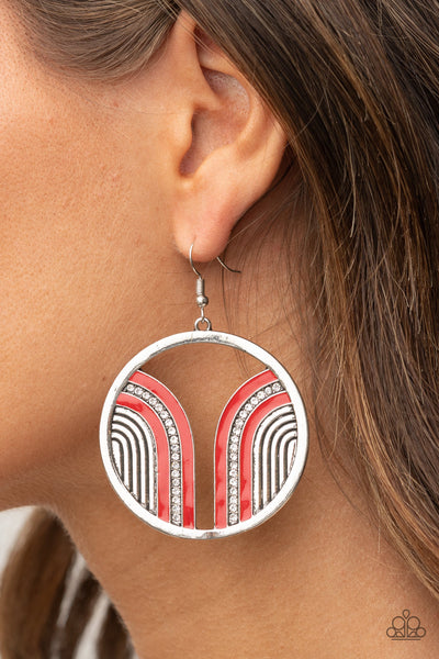 Paparazzi Delightfully Deco - Red Earrings