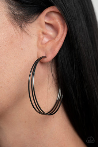 Paparazzi Rimmed Radiance - Black Earrings