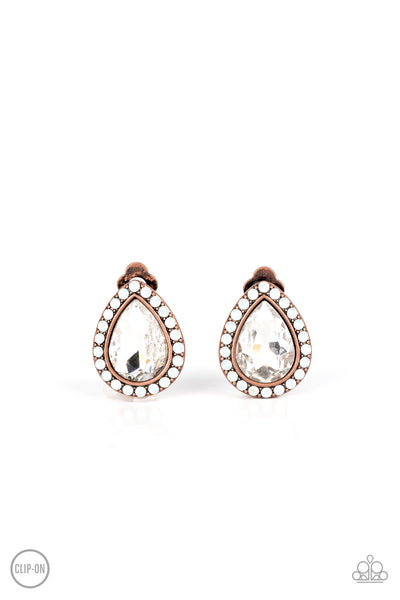 Paparazzi Cosmic Castles - Copper Clip on Earrings