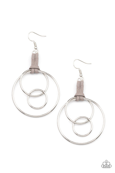 Paparazzi Fearless Fusion - Silver Earrings