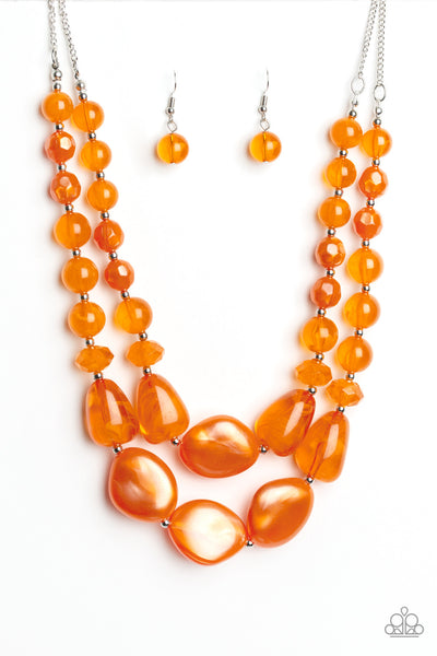 Paparazzi Beach Glam Orange Necklace