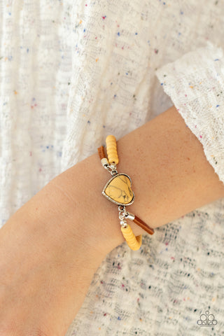 Paparazzi Charmingly Country - Yellow Bracelet