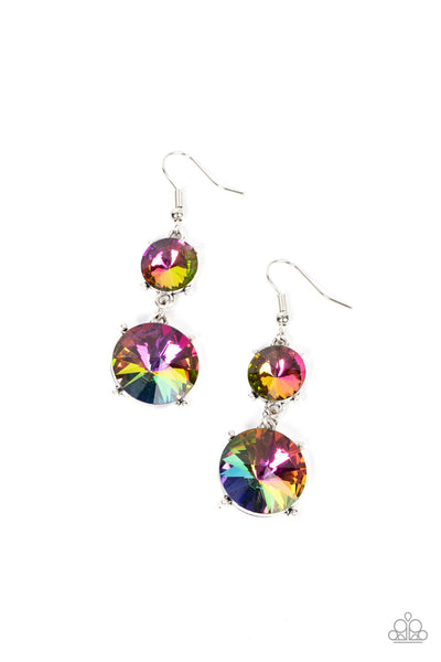 Paparazzi Sizzling Showcase - Multi Oil Spill Earrings