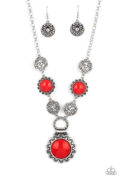 Paparazzi Poppy Persuasion - Red Necklace