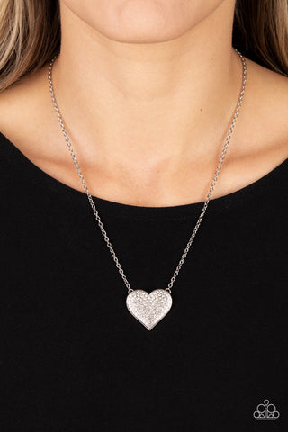 Paparazzi Spellbinding Sweetheart - White see Heart Necklace