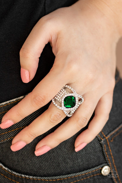 Paparazzi Triple Crown Twinkle - Green Ring