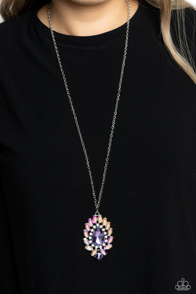 Paparazzi Over the TEARDROP - Purple  Iridescent Necklace