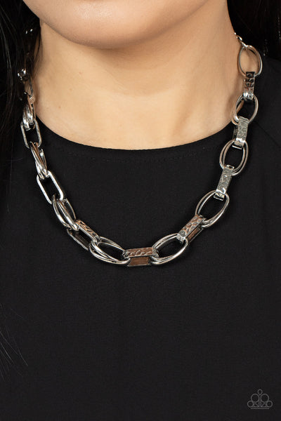 Paparazzi Motley In Motion - Silver Necklace