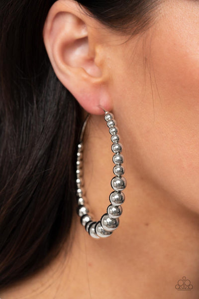 Paparazzi Show Off Your Curves - Silver Hoop Earrings