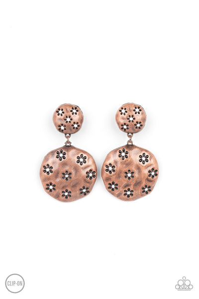 Paparazzi Industrial Fairytale - Copper Clip on Earrings