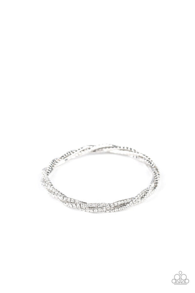 Paparazzi Glitzy Gleam - White Bracelet